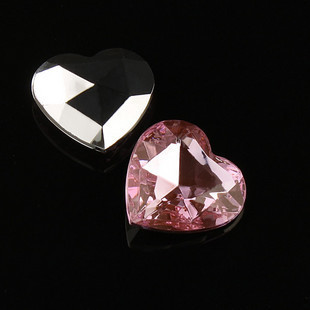 Pink Flat Bottom Heart Shape Diamond(Sold in per package of 30pcs)