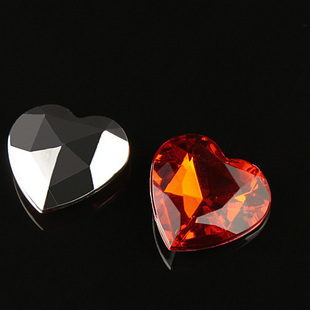 Red Flat Bottom Heart Shape Diamond(Sold in per package of 30pcs)