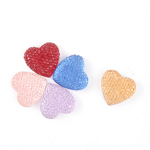 Flat Bottom Heart Shape Rhinestone Diamond(Sold in per package of 5pcs,assorted colors)