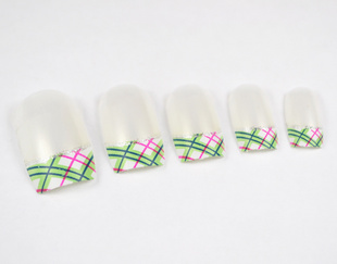 Pink Lattice Nail Tips (Sold in per package of 12pcs)