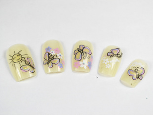 Lovely Bees Nail Tips (Sold in per package of 12pcs)