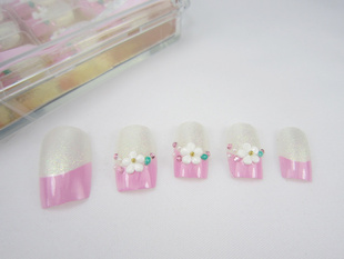 Pink Painting Nail Tips (Sold in per package of 24pcs)