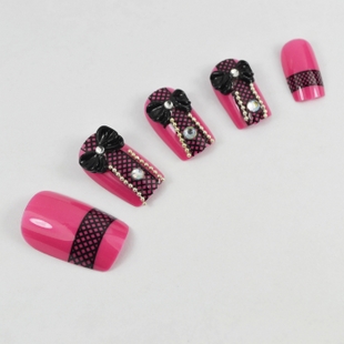 Black Lace Nail Tips (Sold in per package of 24pcs)