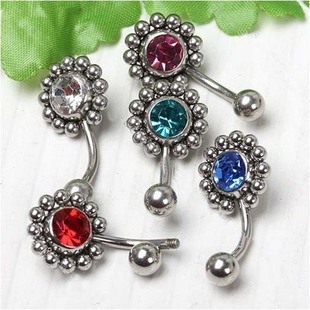 Sunflower Navel Belly Rings (Sold in per package of 25pcs,assorted colors)