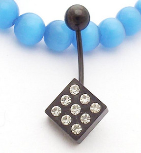 Square Navel Belly Rings (Sold in per package of 12pcs)