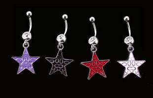 Wishing Star Navel Belly Rings (Sold in per package of 25pcs,assorted colors)