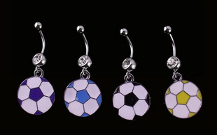 Soccer Navel Belly Rings (Sold in per package of 25pcs,assorted colors)
