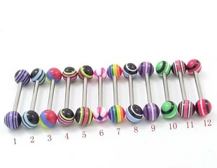 Tongue Rings (Sold in per package of 100pcs,assorted colors)