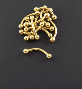 Gold Eyebrow Rings (Sold in per package of 100pcs)