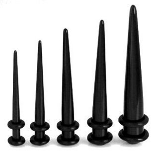 Straight Black Plug Expander Taper (Sold in per package of 5pcs,assorted)