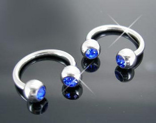 Circular Barbell With Gem (Sold in per package of 60pcs)