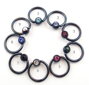 Anodized Circular Barbell With Gem (Sold in per package of 50pcs,assorted colors)