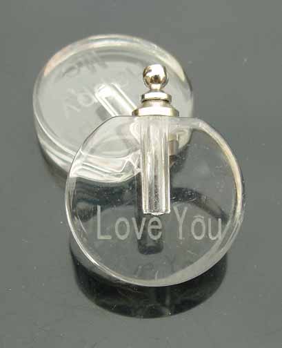 Round Clear With Carving Love You