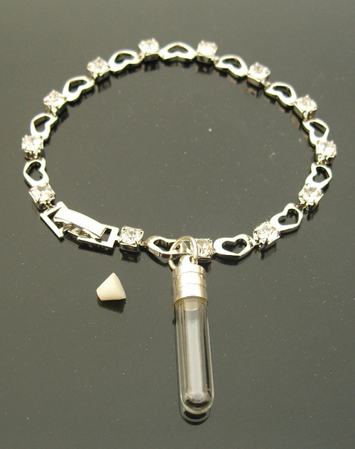 Rhinestone Heart Bracelet With 5MM Glass Vials