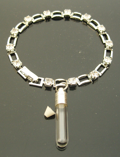 Rhinestone Rectangle Bracelet With 5MM Glass Vials