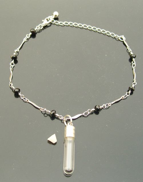 Beaded Chain Anklet With 5MM Glass Vials