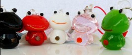 Murano Glass Charms Cellphone Straps Frog (With cellphone straps,assorted colors)
