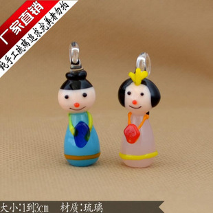 Murano Glass Charms Cellphone Straps Korea Bride And Bridegroom(Sold in per pairs,with cellphone straps)