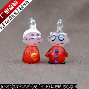 Murano Glass Charms Cellphone Straps Old Couple (Sold in per pairs,with cellphone straps)