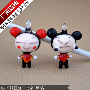 Murano Glass Charms Cellphone Straps Pucca (Sold in per pairs,with cellphone straps)