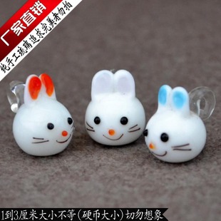 Murano Glass Charms Cellphone Straps Rabbit Head (With cellphone straps,assorted colors)