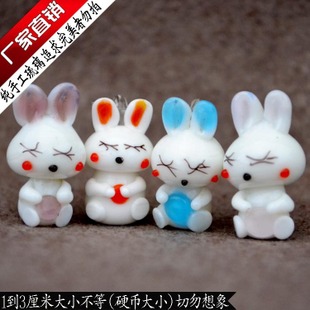 Murano Glass Charms Cellphone Straps Shy Bunny (With cellphone straps,assorted colors)