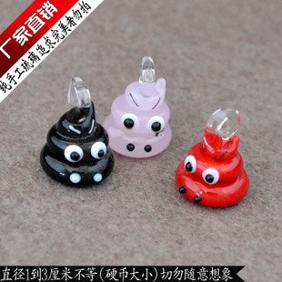 Luminous Murano Glass Charms Cellphone Straps Angry Poo (With cellphone straps,assorted colors)