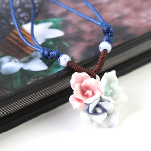 Ceramic Flower Necklaces 
