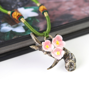 Ceramic Plum Blossom Necklaces
