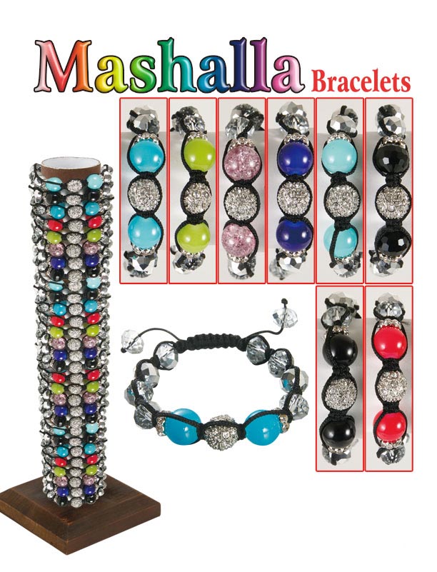 Shamballa Bracelets (Sold in per package of 12pcs, assorted colors)