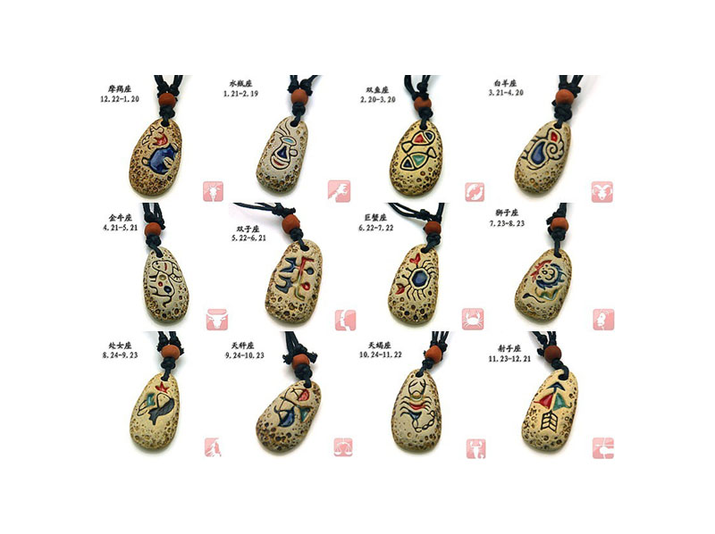 Zodiac Signs Necklaces(sold in per package of 12pcs,assorted designs)