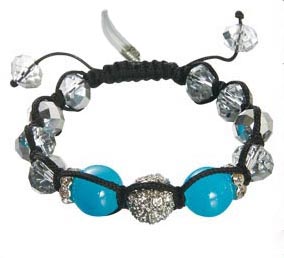 Shamballa Bracelet With 5MM Glass Vials (Sold in per package of 12pcs, assorted colors)