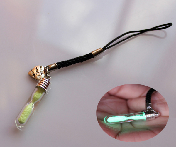 Glowing Sand Tube Cellphone Charms