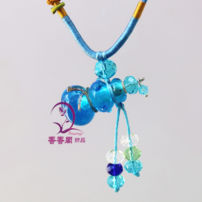 Murano Glass Perfume Necklace Bottle Gourd (with cord)