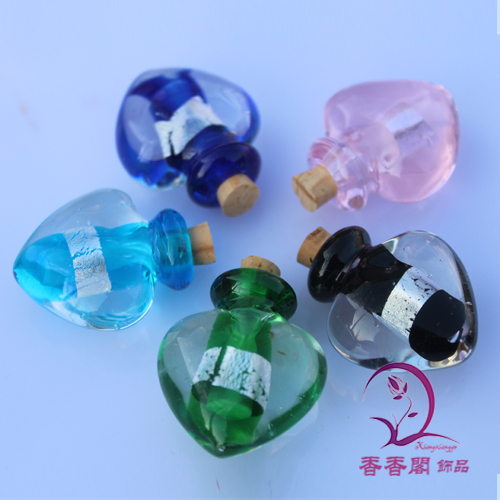 Murano Glass Essential Oil Vials Heart(24X31MM,0.25ML)