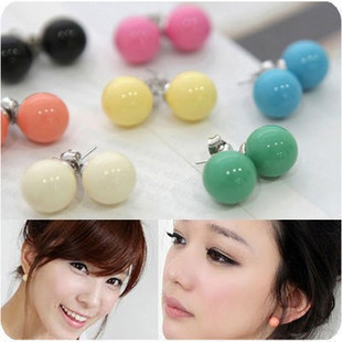 Fashion Candy Colored Ball Earrings 
