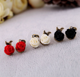 Vintage Rose Stud Earrings