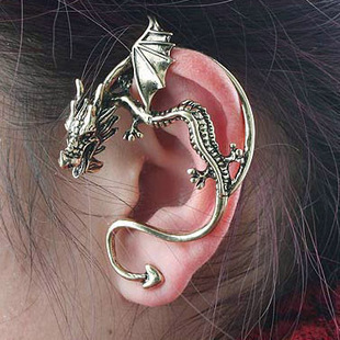 Fashion Jewelry Gothic Dragons Clip Earrings