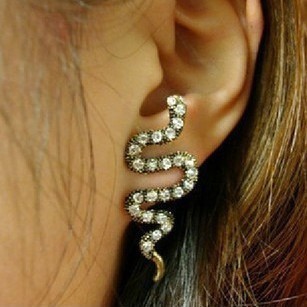 Rhinestone Snake Earrings