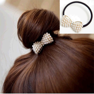 Pearl Bowknot Hair Rope