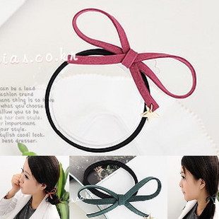 Leather Bowknot Hair Ropes 