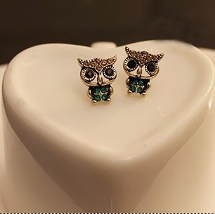 Retro Owl Cute Rhinestone Earrings 