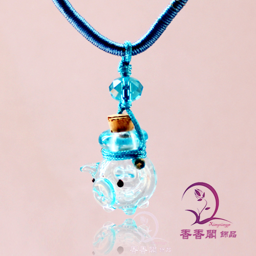 Murano Glass Perfume Necklace Pig(with cord)