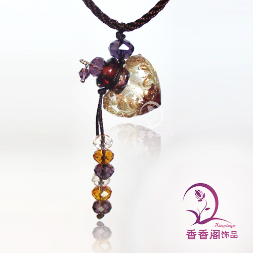 cord) (with Murano costume Necklace Glass animal diy  women Perfume Heart
