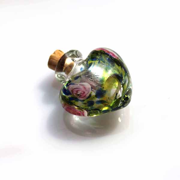 Murano Glass Essential Oil Vial Flower Heart (25X27MM,0.50ML)