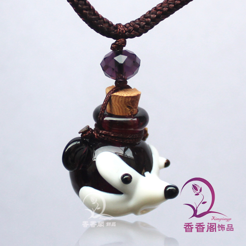 Murano Glass Perfume Necklace Fox (with cord)