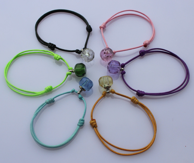 Crystal Vial Bracelets With Faceted Ball