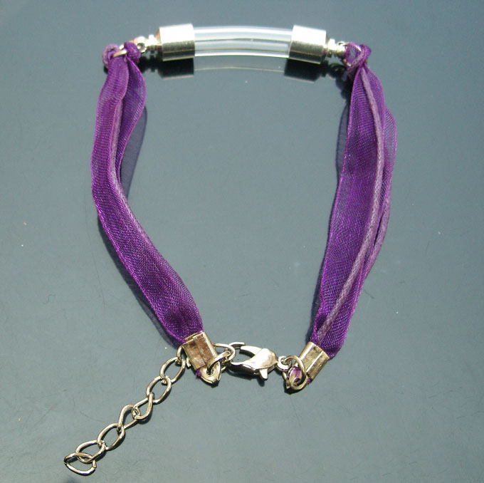 Glass Vial Bracelets (6MM Curve Vial,Preglued silver-plated screw caps)