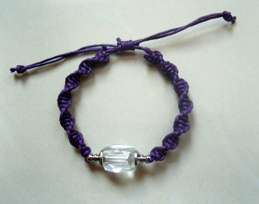 Cotton Woven Crystal Vial Bracelets