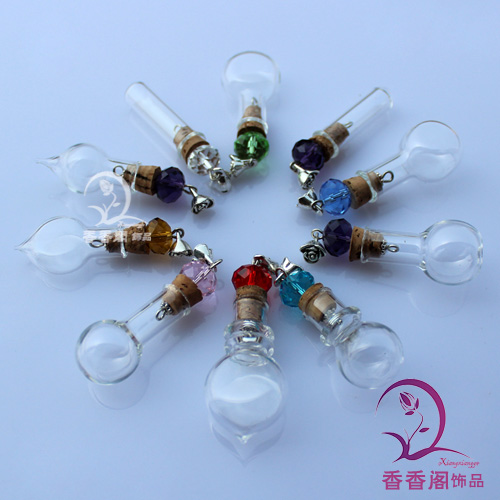 8MM Glass Vials With Crystal Beaded Flower Corks